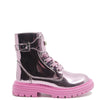Karl Lagerfeld Pink Mirror Combat Boot-Tassel Children Shoes