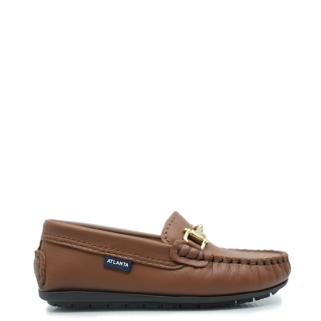Atlanta Mocassin Soft Brown Buckle Loafer-Tassel Children Shoes