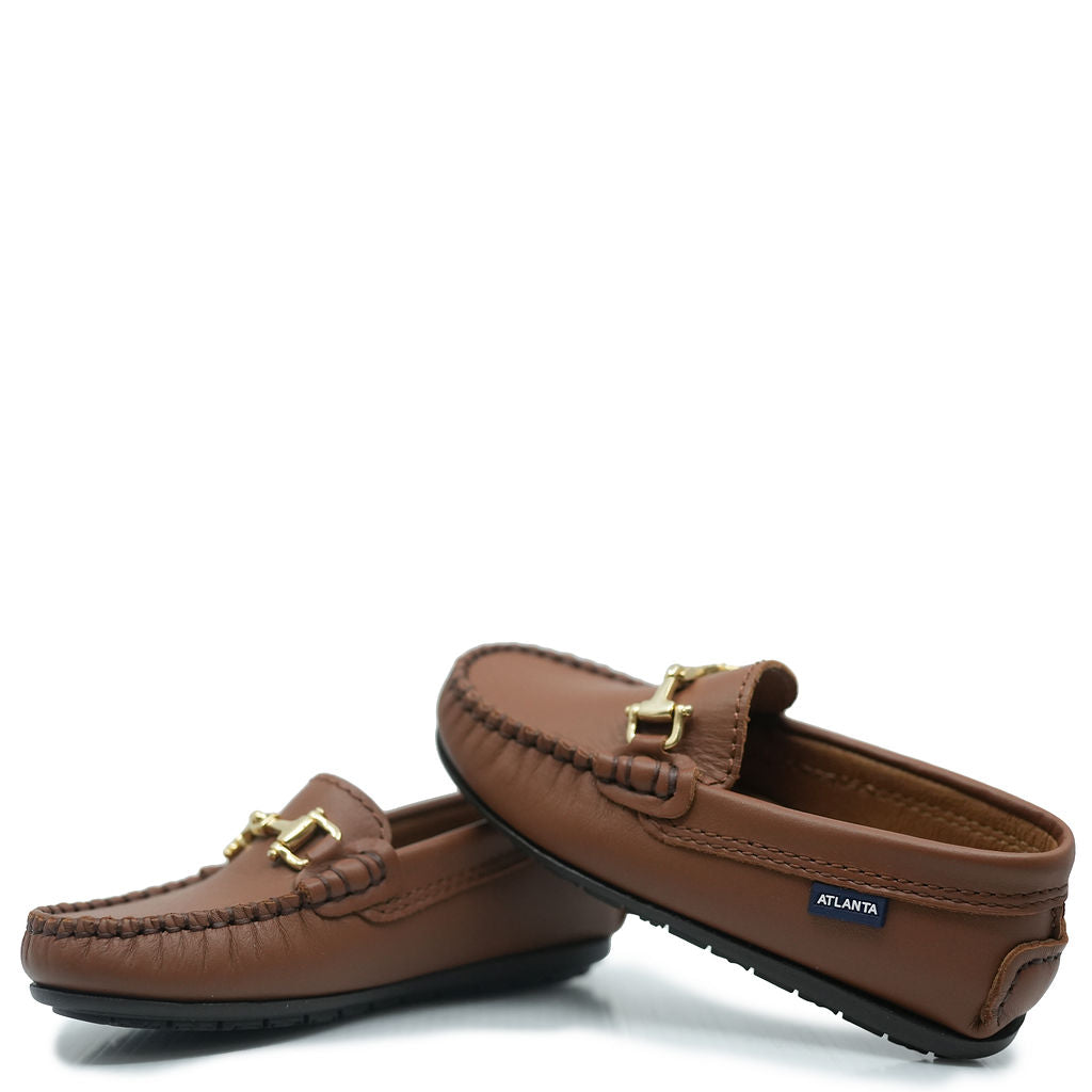 Atlanta Mocassin Soft Brown Buckle Loafer-Tassel Children Shoes