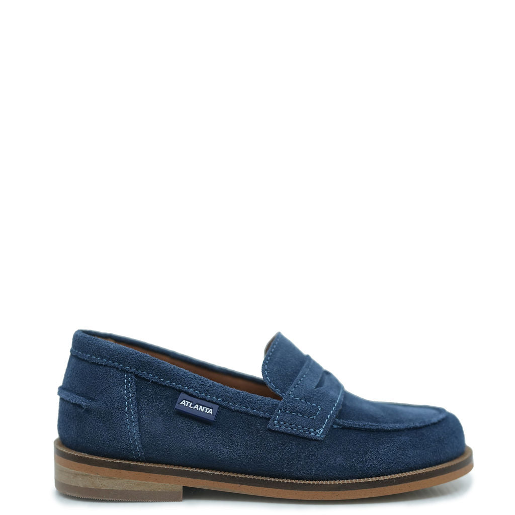 Atlanta Mocassin Blue Jeans Suede Chunky Loafer-Tassel Children Shoes