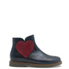Beberlis Navy and Red Heart Zipper Bootie-Tassel Children Shoes