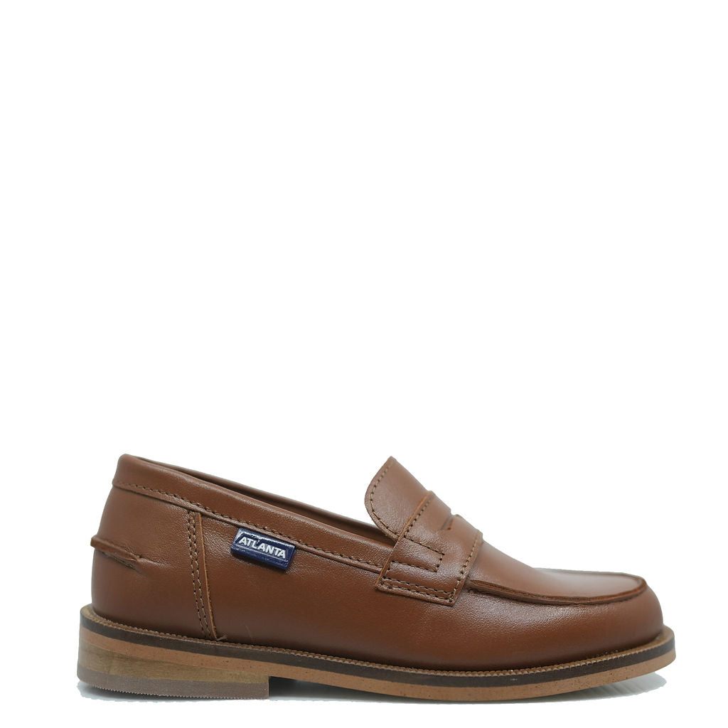Atlanta Mocassin Vintage Brown Chunky Loafer-Tassel Children Shoes
