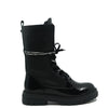 Karl Largerfeld Black Patent Combat Boot-Tassel Children Shoes