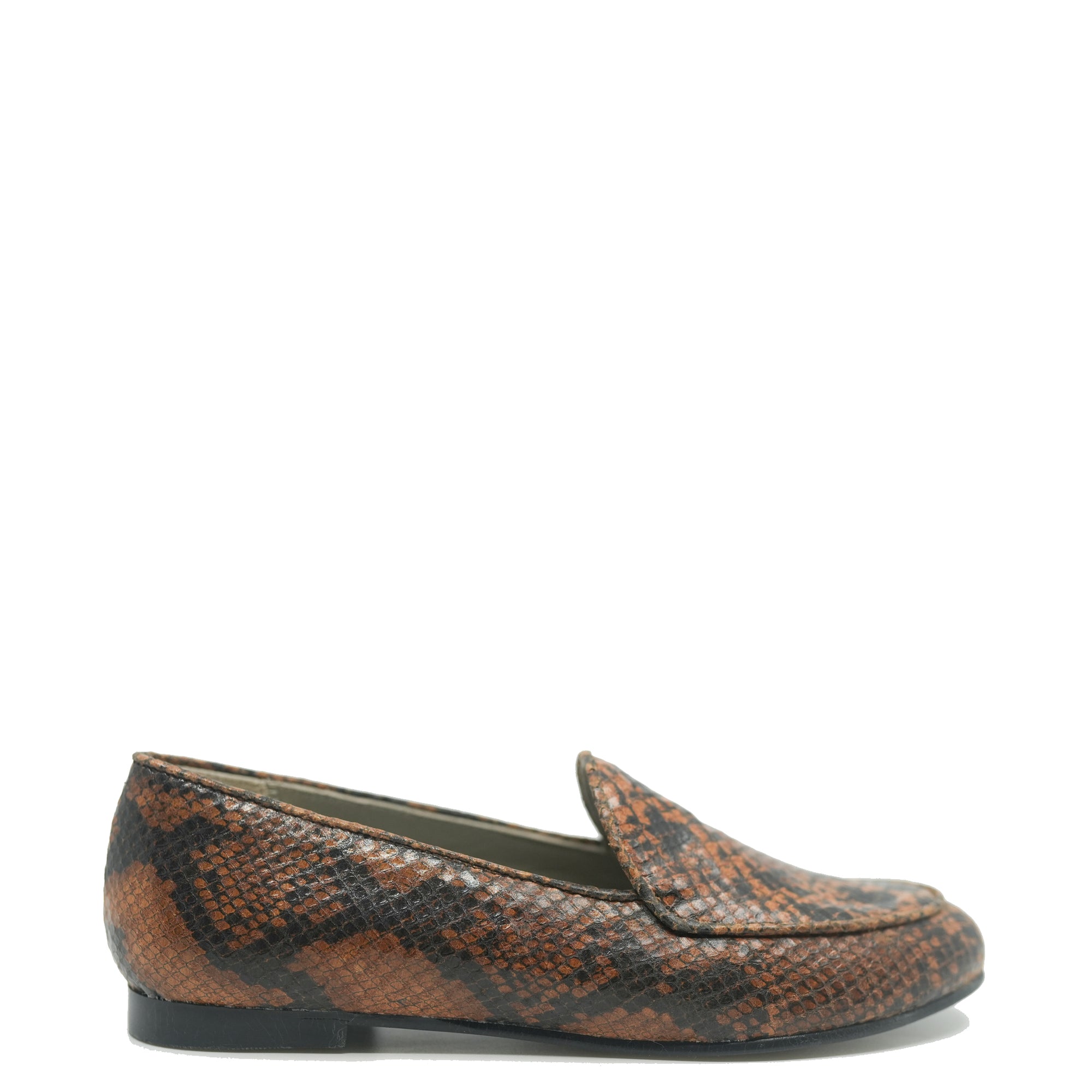 LMDI Brown Snakeskin Loafer-Tassel Children Shoes