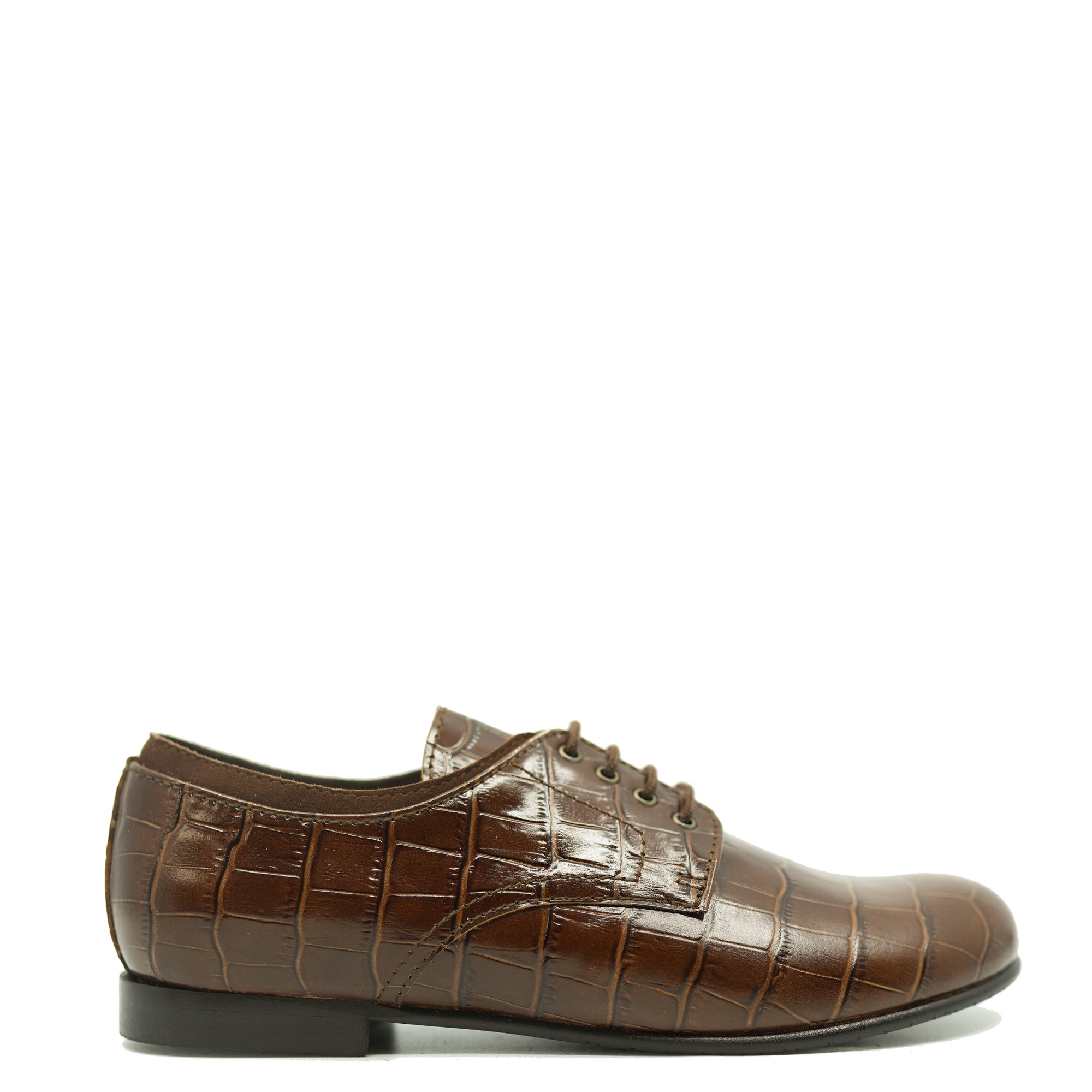 Beberlis Cognac Croc Derby-Tassel Children Shoes