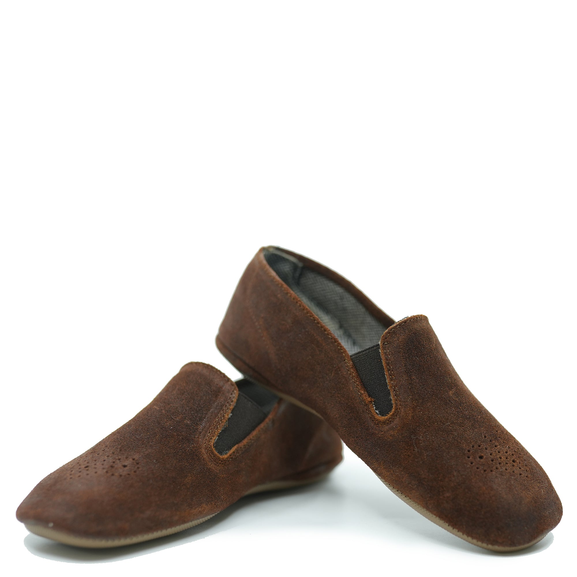 Pepe Cognac Vintage Perforated Slipper Loafer-Tassel Children Shoes