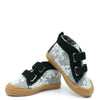 Pepe Gray Floral Plaid Hi Top Velcro Mid Top Sneaker-Tassel Children Shoes