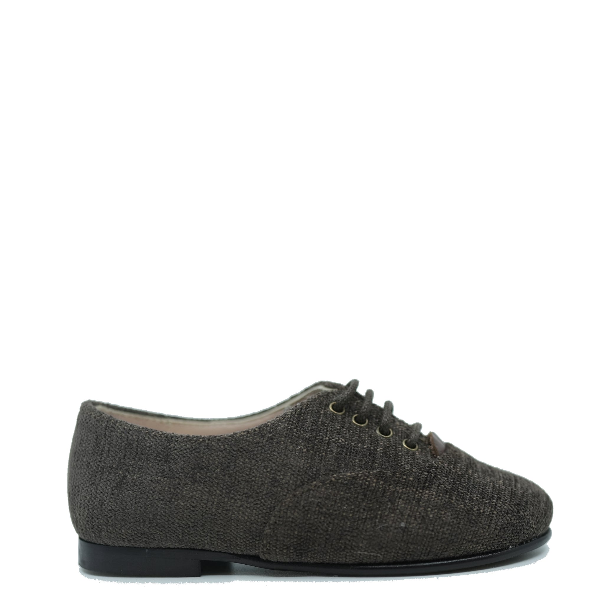 Beberlis Brown Textured Derby-Tassel Children Shoes