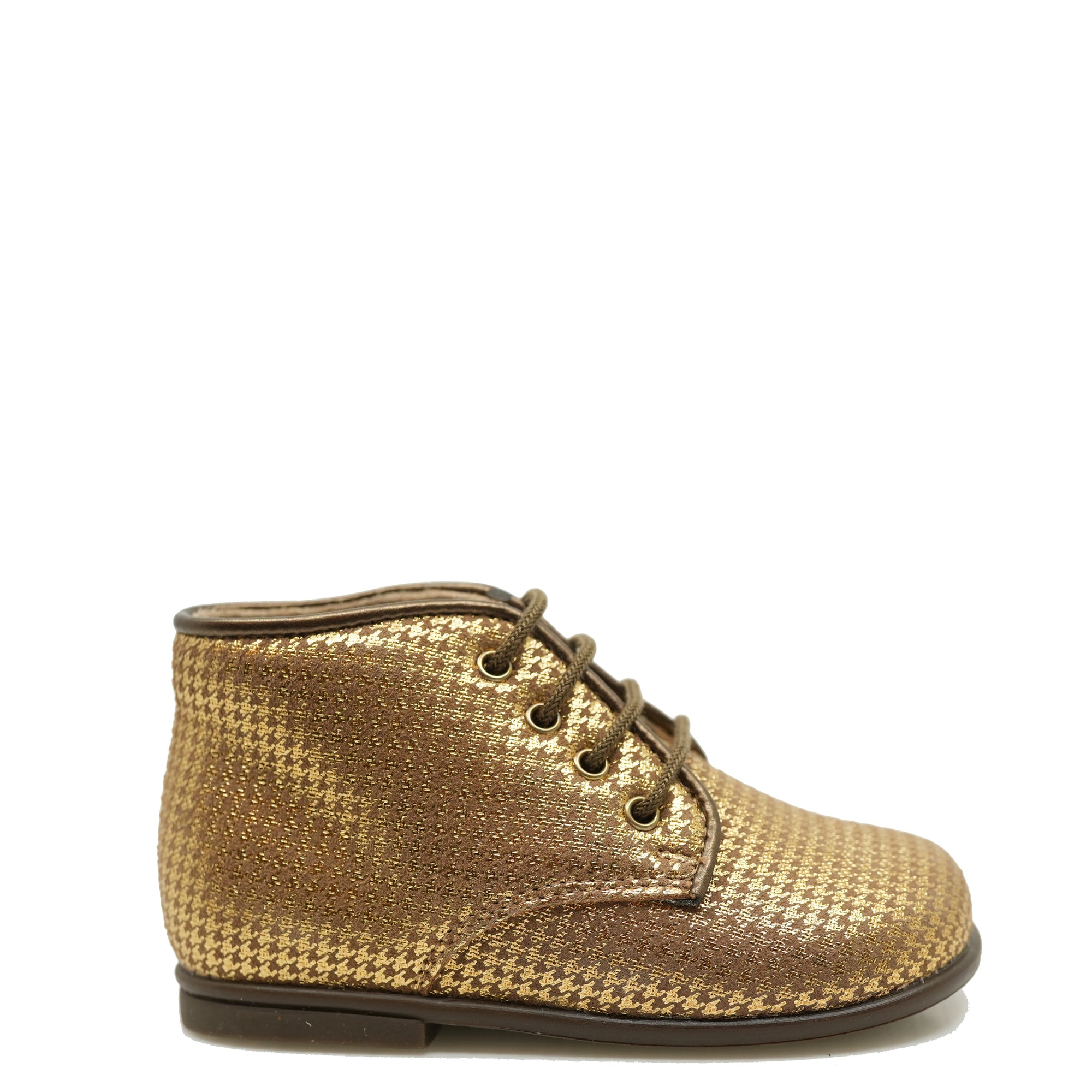 Beberlis Bronze Houndstooth Baby Bootie-Tassel Children Shoes