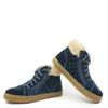 Old Soles Navy Velvet Fur Zipper Hi Top Sneaker-Tassel Children Shoes