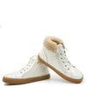 Old Soles White Leather Fur Zipper Hi Top Sneaker-Tassel Children Shoes