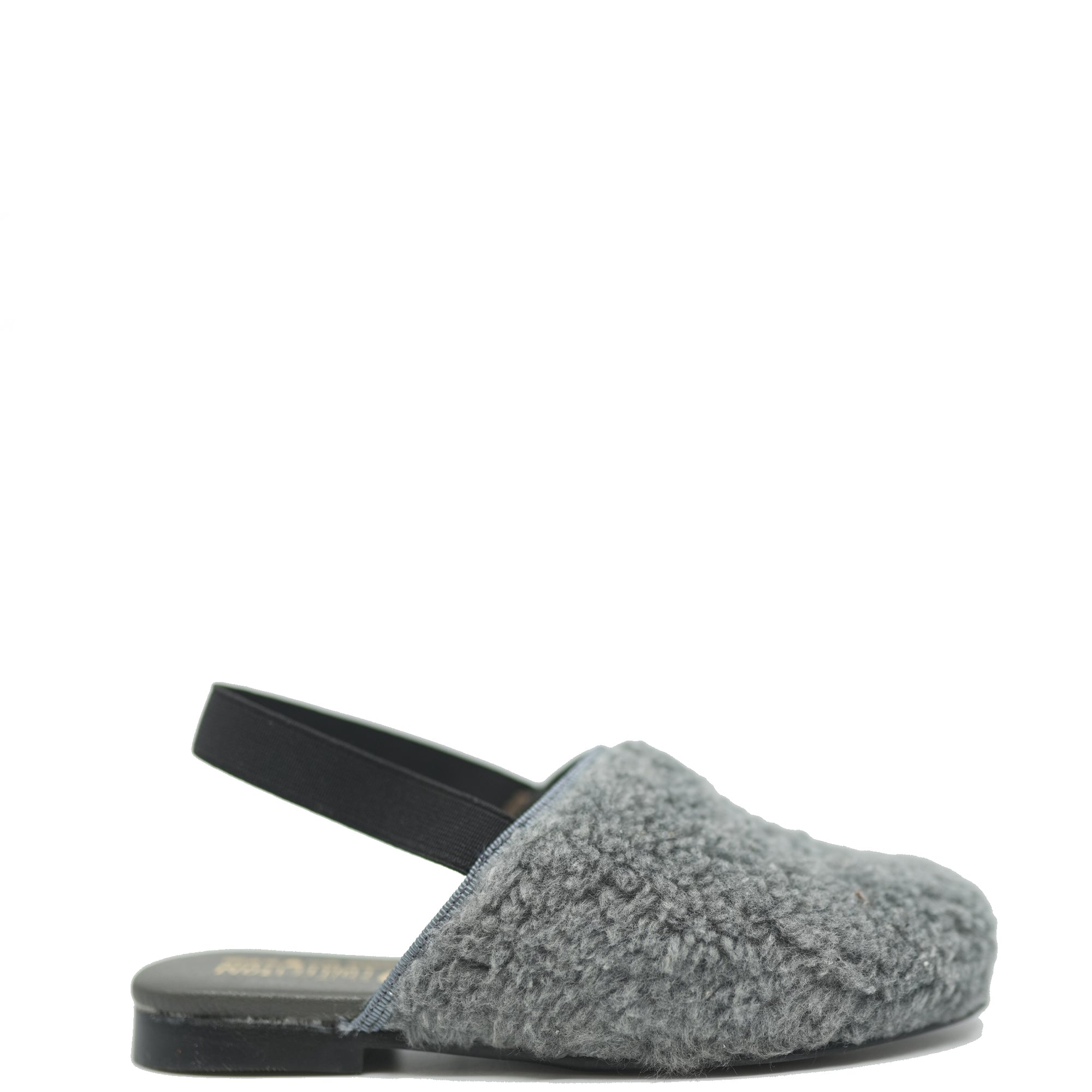 LMDI Gray Shearling Slingback-Tassel Children Shoes