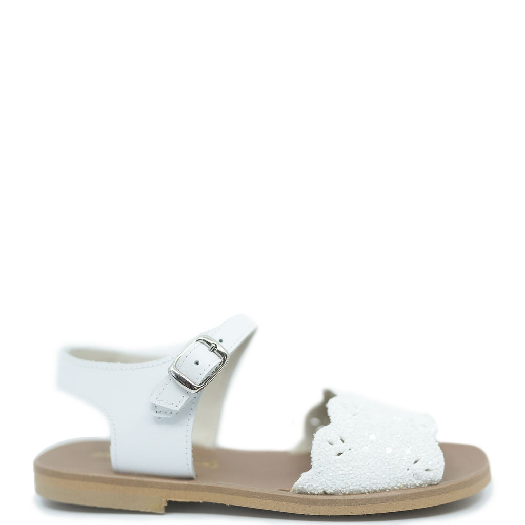 Sonatina White Glitter Strap Sandal-Tassel Children Shoes