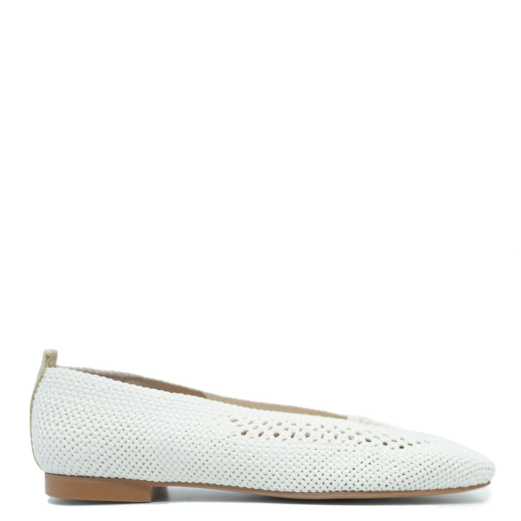 Spain+Co Off White Crochet Square Toe Flat-Tassel Children Shoes