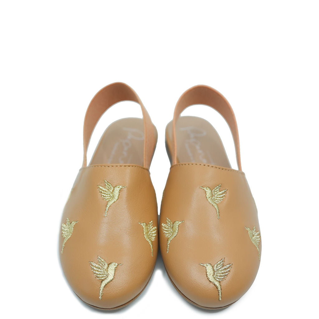 Papanatas Hummingbird Embroidered Slingback-Tassel Children Shoes