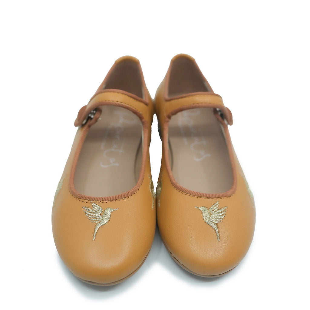 Papanatas Hummingbird Embroidered Mary Jane-Tassel Children Shoes