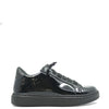 Confetti Black Patent Elastic Sneaker-Tassel Children Shoes