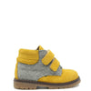 Confetti Yellow And Gray Heather Velcro Baby Bootie-Tassel Children Shoes