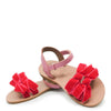 Pepe Red Velvet Bow Sandal-Tassel Children Shoes
