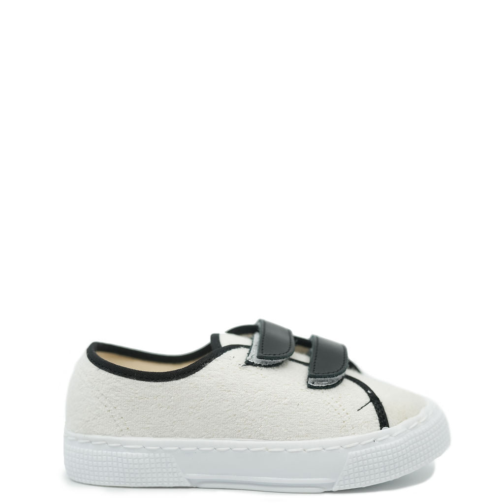 Pepe White Terry Velcro Sneaker-Tassel Children Shoes