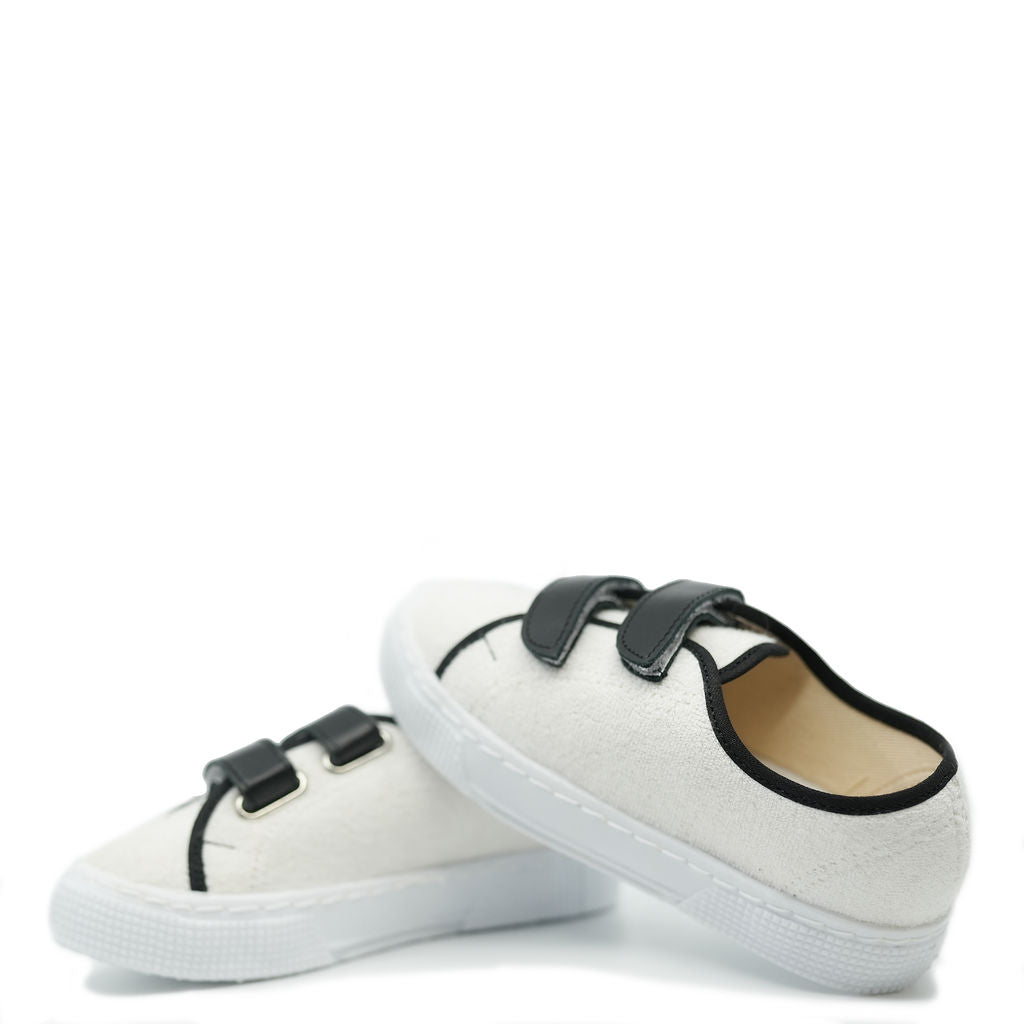 Pepe White Terry Velcro Sneaker-Tassel Children Shoes