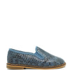Blublonc Blue Snakeskin Smoking Loafer-Tassel Children Shoes