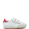Manuela White Scalloped Triple Velcro Sneaker-Tassel Children Shoes