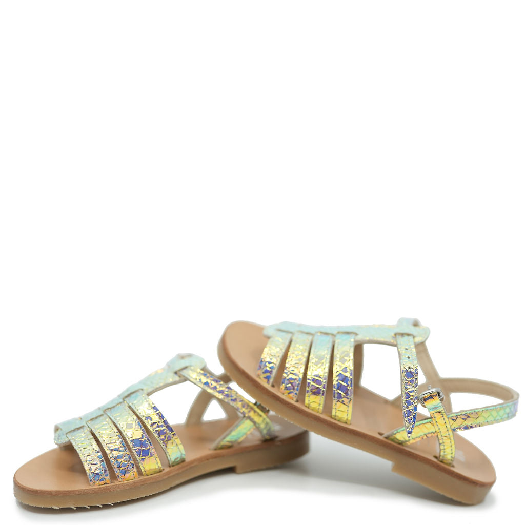 Manuela Iridescent Sandal-Tassel Children Shoes