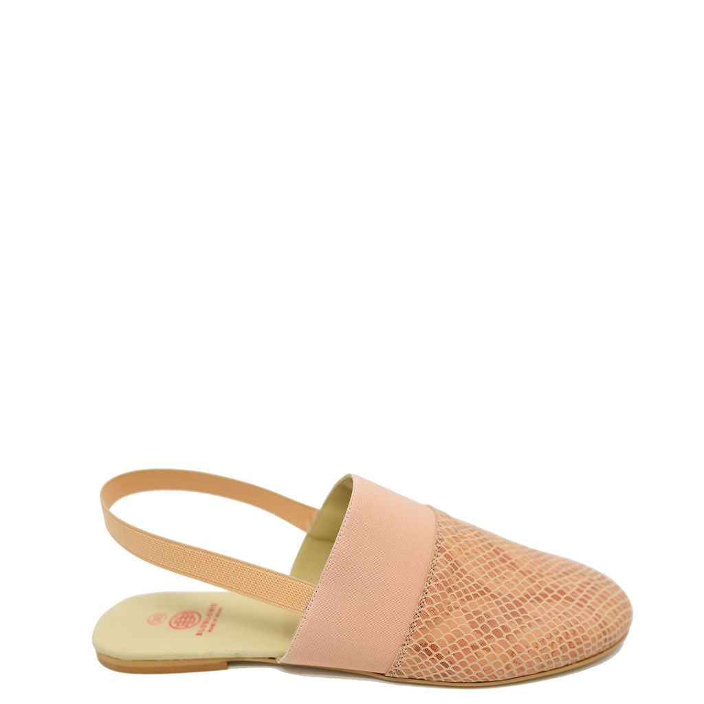 Blublonc Salmon Snakeskin Mule-Tassel Children Shoes