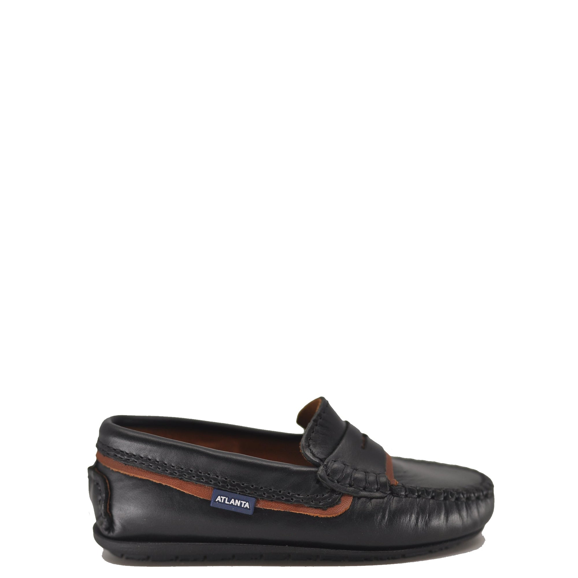 Atlanta Mocassin Black and Brown Loafer-Tassel Children Shoes