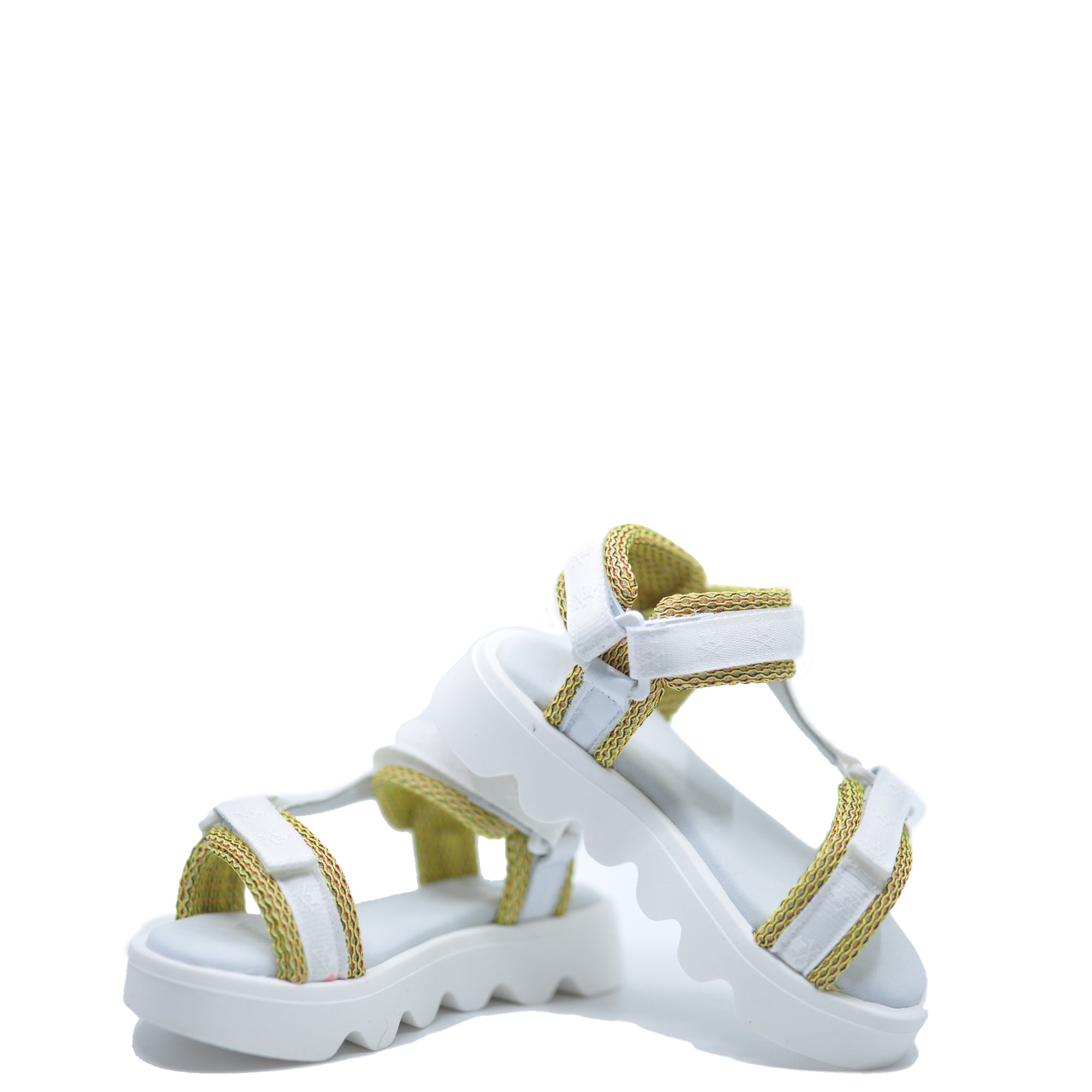 MAA White and Neon Velcro Sneaker Sandal-Tassel Children Shoes