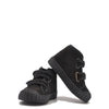 Blublonc Black Ribbed Velvet Velcro Baby Sneaker-Tassel Children Shoes