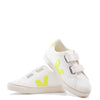 Veja White and Neon Velcro Sneaker-Tassel Children Shoes