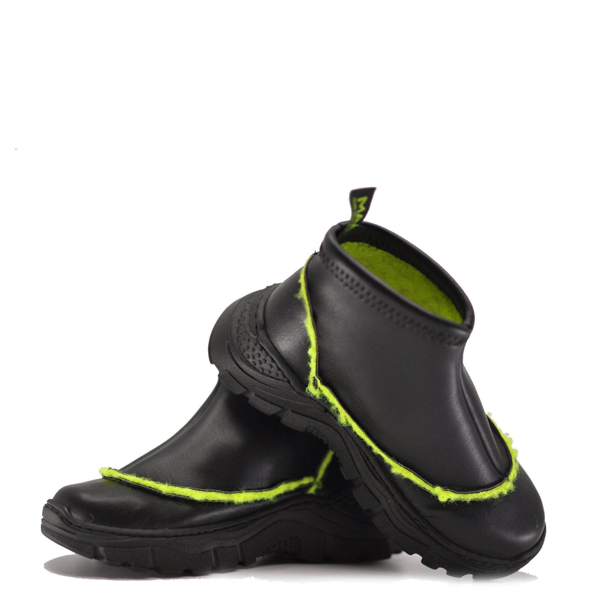 MAA Black and Neon Slip On Sneaker-Tassel Children Shoes