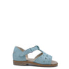 Manuela Sky Blue Perforated T Strap Sandal-Tassel Children Shoes