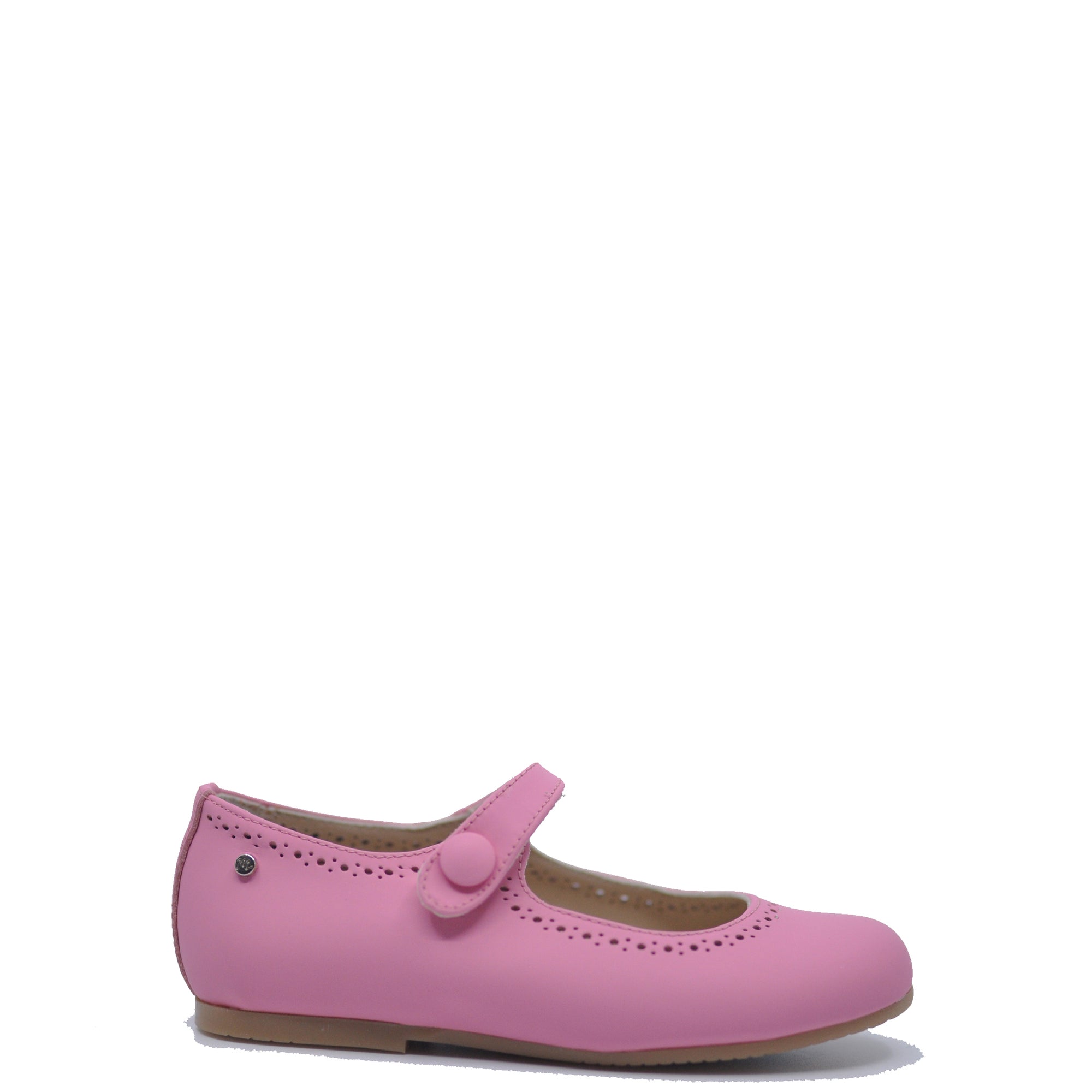 Manuela Neon Pink Perforated Mary Jane-Tassel Children Shoes