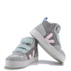 Veja Moonrock Gray Suede Fur Hi Top Sneaker-Tassel Children Shoes