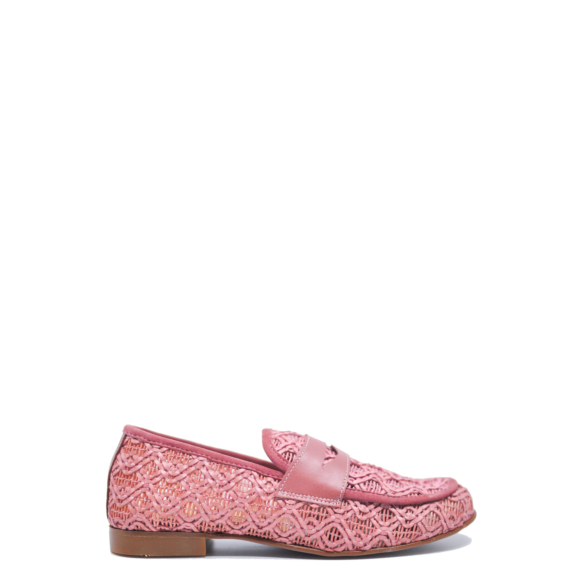 LMDI Rose Leather Weave Penny Loafer-Tassel Children Shoes