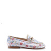 Beberlis White Floral Buckle Loafer-Tassel Children Shoes