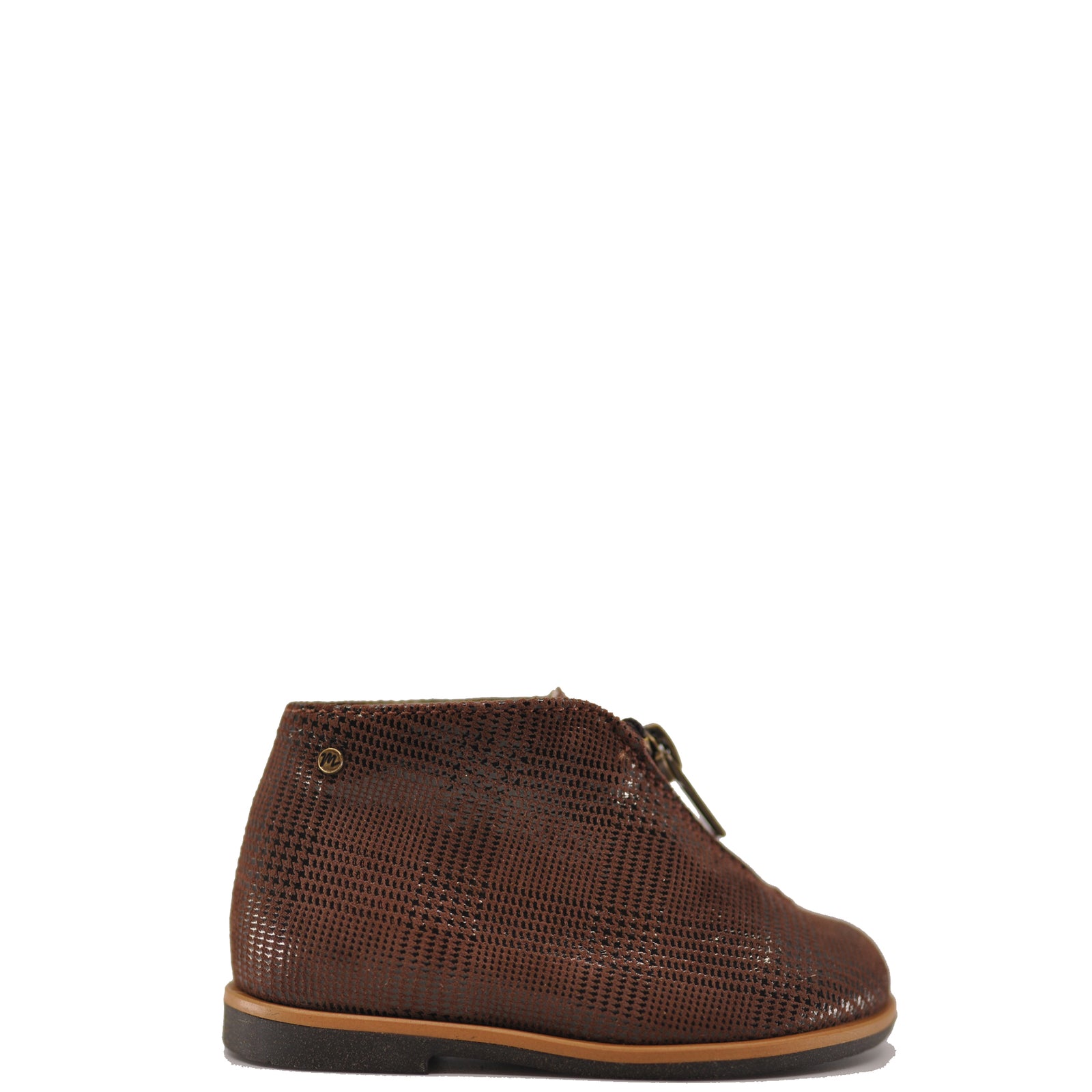 Manuela Brown Scottish Zipper Bootie-Tassel Children Shoes