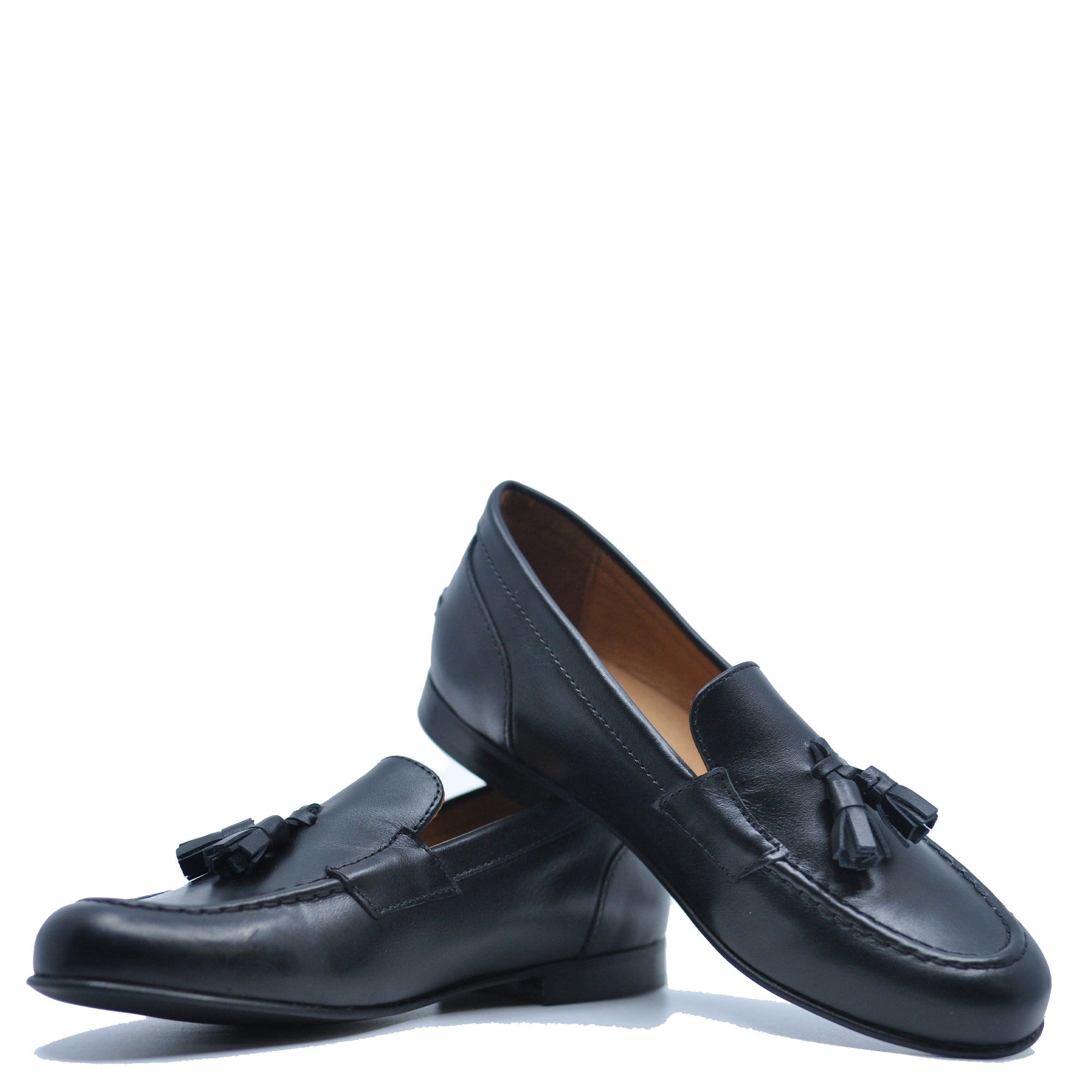 Atlanta Mocassin Black Tassel Dress Shoe-Tassel Children Shoes