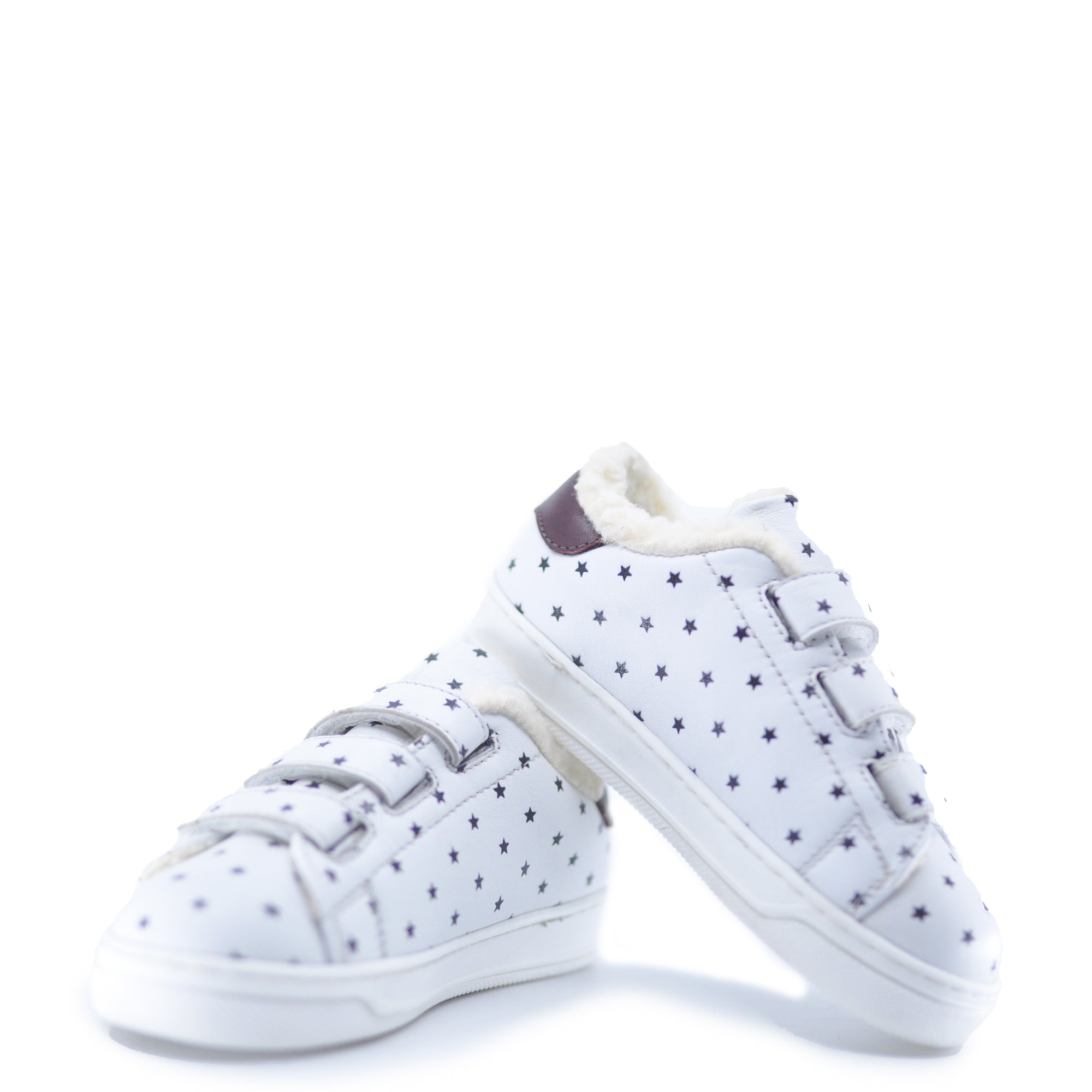 Bonton White Star Fur Velcro Sneaker-Tassel Children Shoes