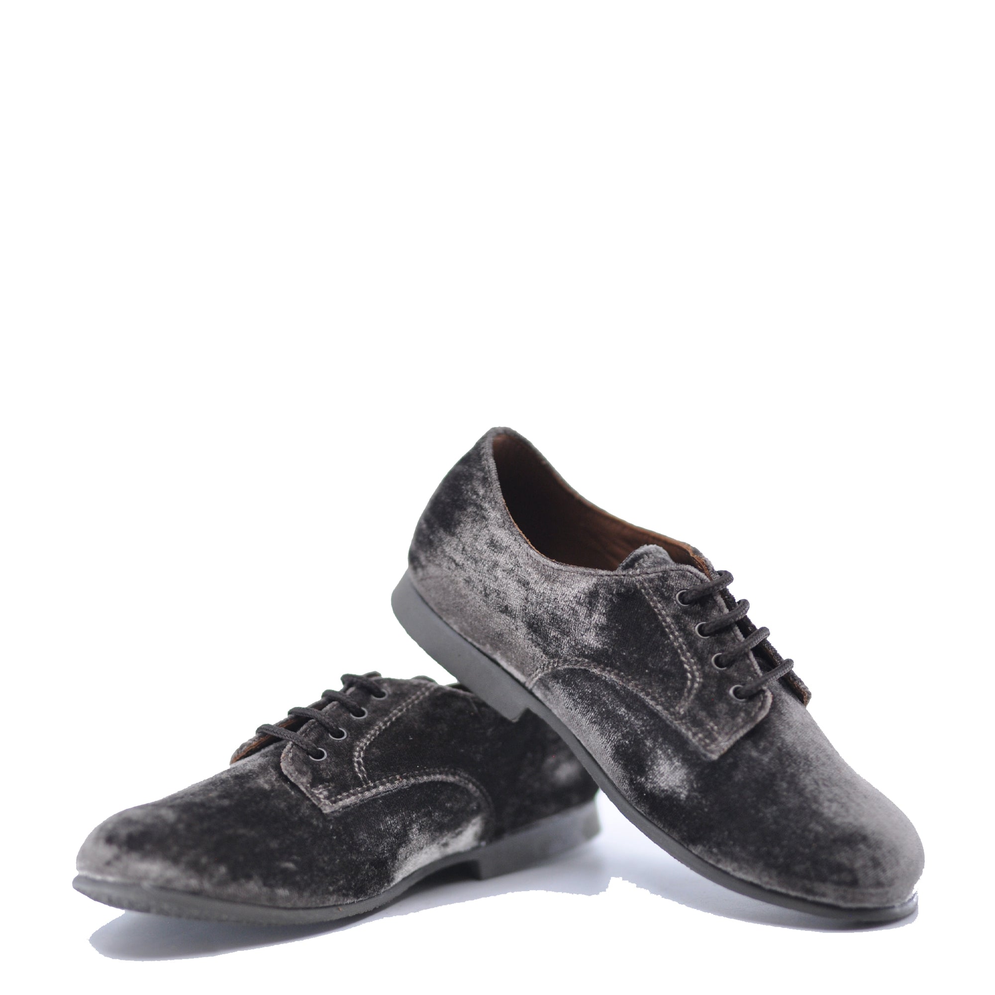 Pepe Gray Velvet Oxford-Tassel Children Shoes