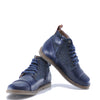 Manuela Navy Wool and Leather Laceup Bootie-Tassel Children Shoes