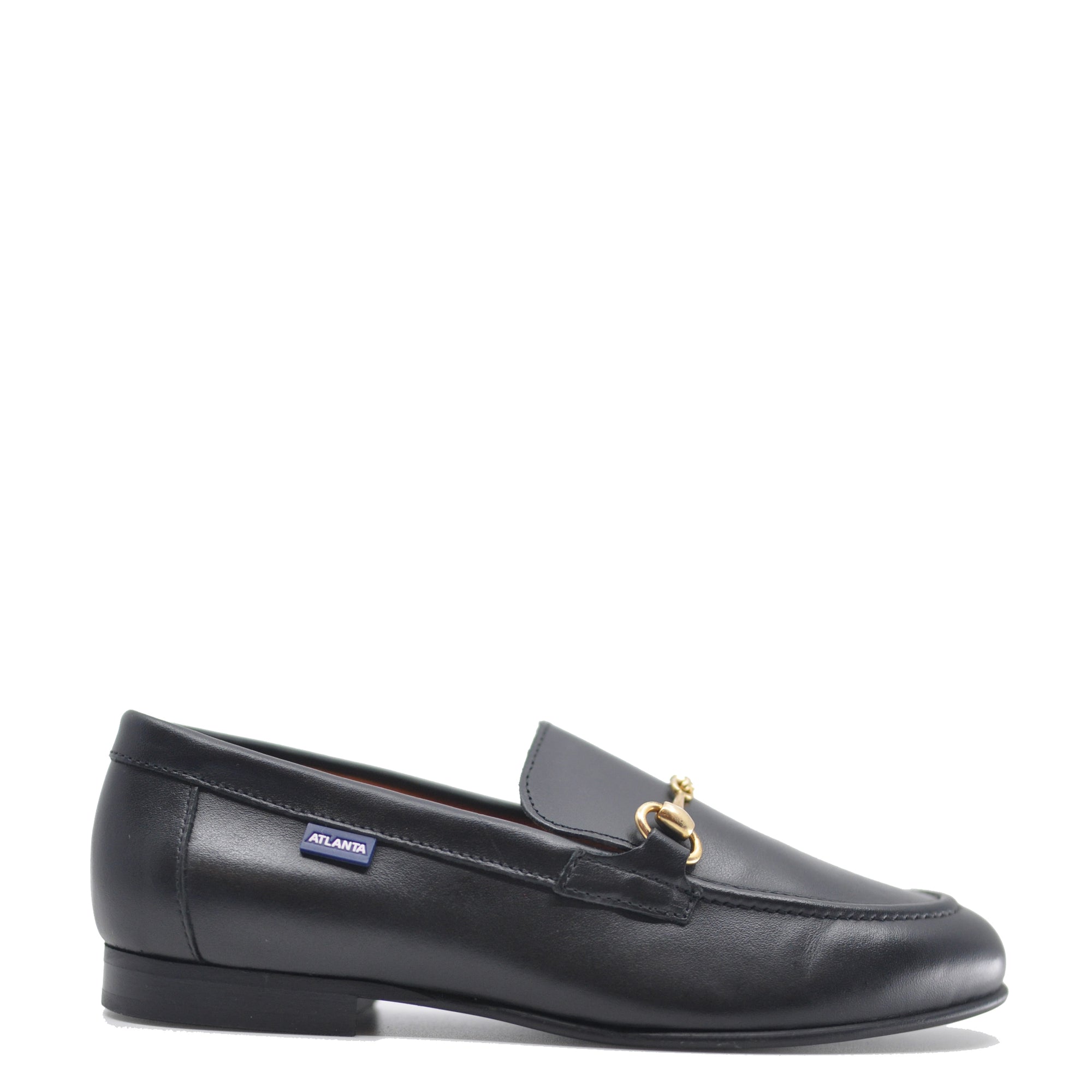 old Atlanta Mocassin Black Leather Buckle Dress Shoe-Tassel Children Shoes