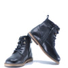 Young Soles Black Leather Boot-Tassel Children Shoes