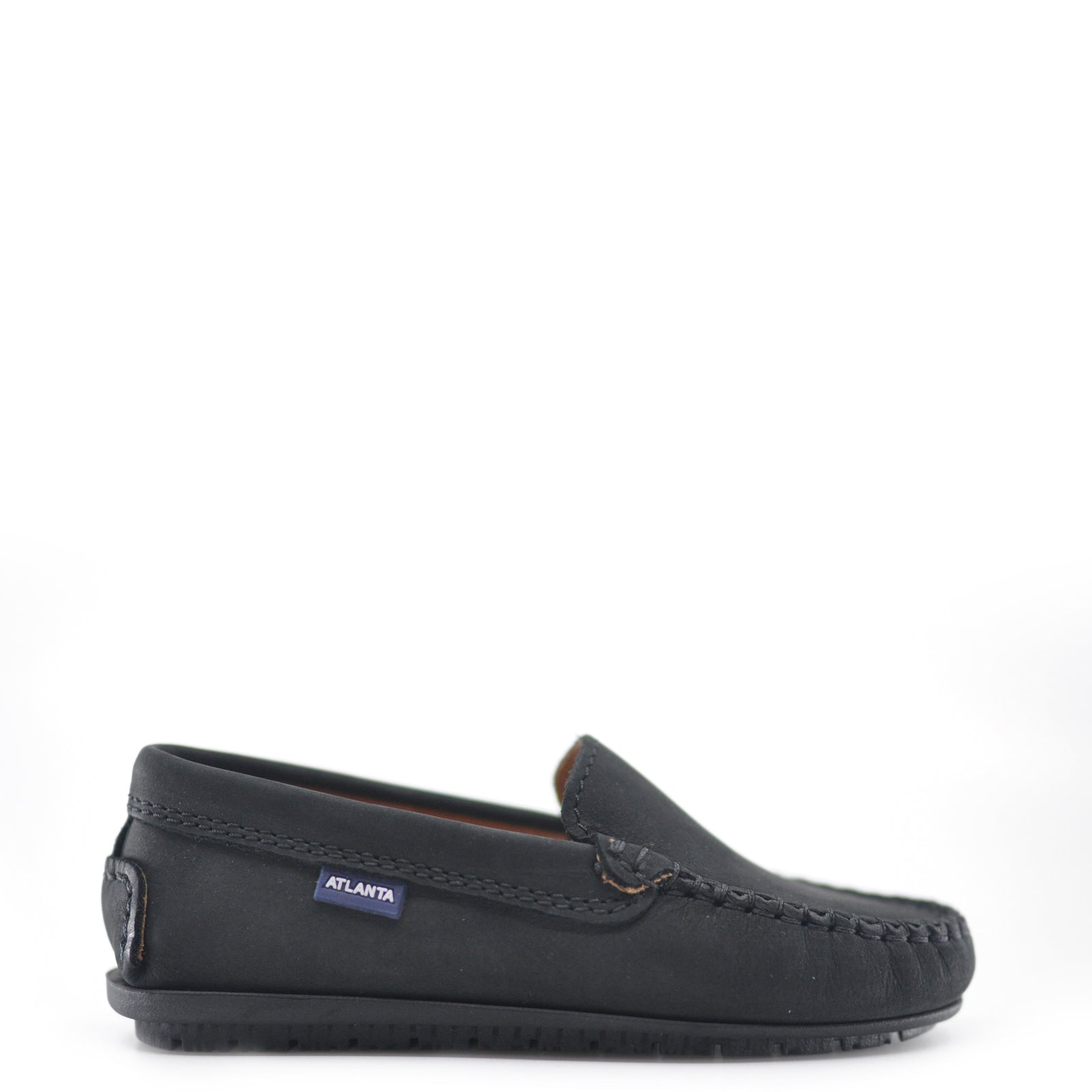 Atlanta Mocassin Black Nubok Loafer-Tassel Children Shoes