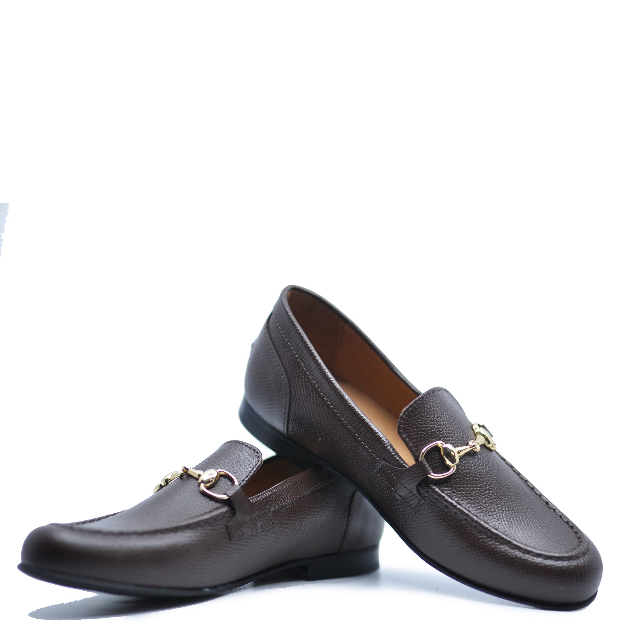 Atlanta Mocassin Moca Pebbled Buckle Dress Shoe-Tassel Children Shoes