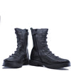 Manuela Black Leather Button Boot-Tassel Children Shoes