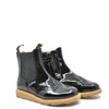 Young Soles Black Patent Wingtip Leather Boot-Tassel Children Shoes